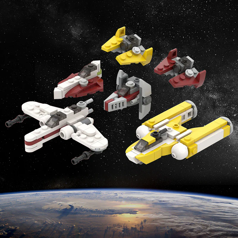 GOBRICKS MOC 42376 Micro Republic Starfighters - YWOBB