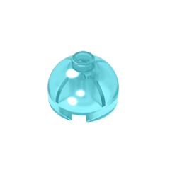 GOBRICKS GDS-742 Round 2 x 2 Dome Top - Hollow Stud with Bottom Axle Holder x Shape + Orientation - YWOBB