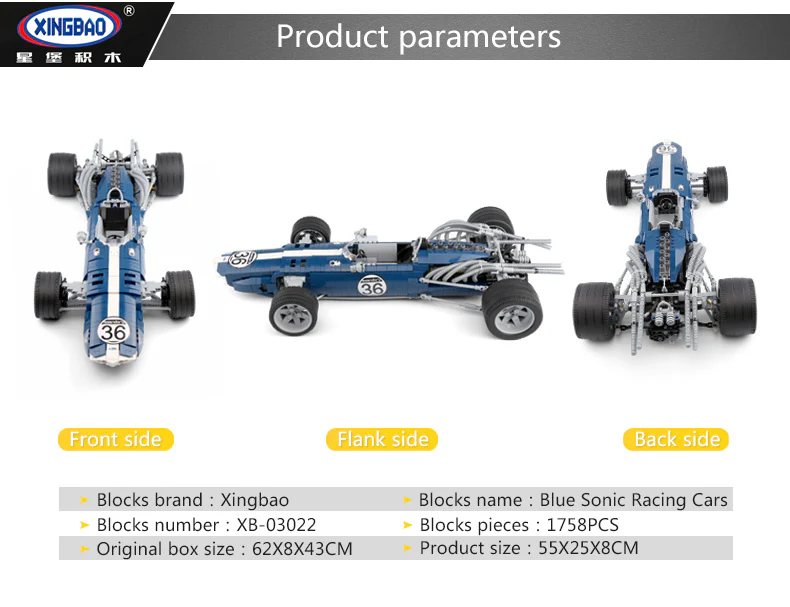 XINGBAO XB-03022 The Blue Racing Car - YWOBB