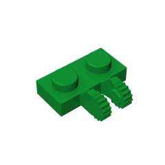 GOBRICKS GDS-823 Hinge Plate 1 x 2 Locking with 2 Fingers on Side and 9 Teeth - YWOBB