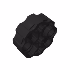 GOBRICKS GDS-1074 Axle Connector Block Round with 2 Pin Holes and 3 Axle Holes - YWOBB