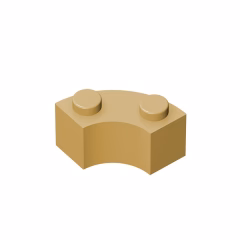 GOBRICKS GDS-799 Round Corner 2 x 2 Macaroni with Stud Notch and Reinforced Underside - YWOBB