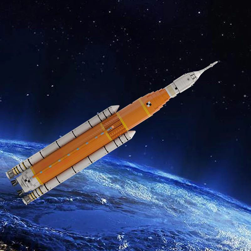 GOBRICKS MOC 28893 NASA Space Launch System Artemis SLS Block 1 (1:110 Saturn V scale) - YWOBB