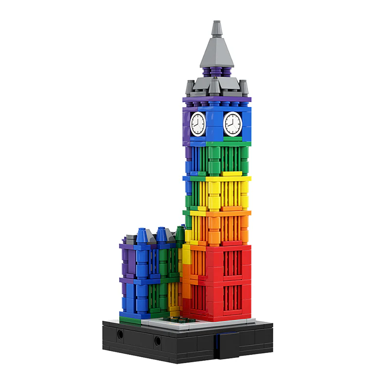 GOBRICKS MOC 133916 Colorful Big Ben II - YWOBB