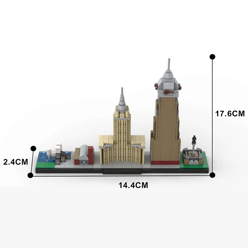 GOBRICKS MOC 127113 Cleveland Skyline - YWOBB