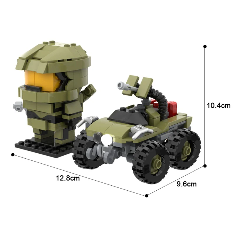 GOBRICKS MOC 168036 Master Chief + Warthog halo - YWOBB
