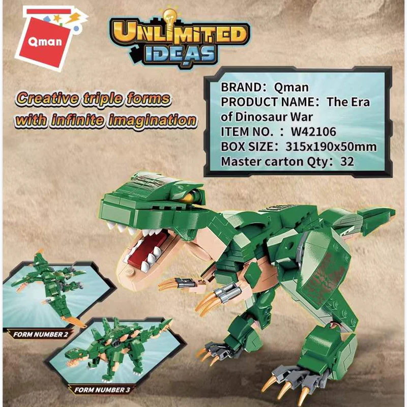 Qman W42106 The Era of Dinosaur War 3 in 1 - YWOBB