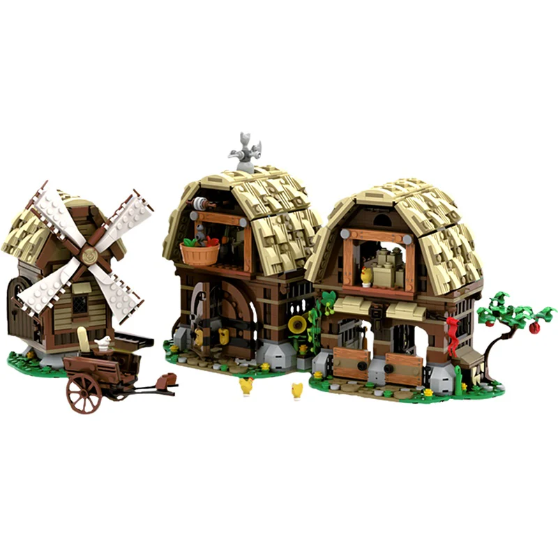 GOBRICKS MOC 162111 3739 Mill Village Raid Remake - Medieval Castle - YWOBB