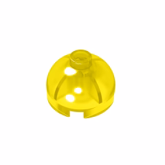 GOBRICKS GDS-742 Round 2 x 2 Dome Top - Hollow Stud with Bottom Axle Holder x Shape + Orientation - YWOBB