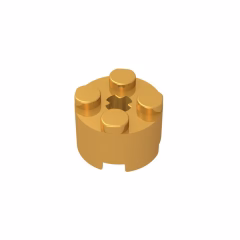 GOBRICKS GDS-607 Round 2 x 2 with Axle Hole - YWOBB