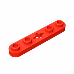 GOBRICKS GDS-900 Plate 1 x 5 with Smooth Ends, 4 Studs and Center Axle Hole - YWOBB