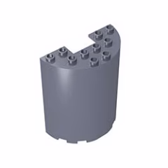 GOBRICKS GDS-1137 Cylinder Half 3 x 6 x 6 with 1 x 2 Cutout - YWOBB