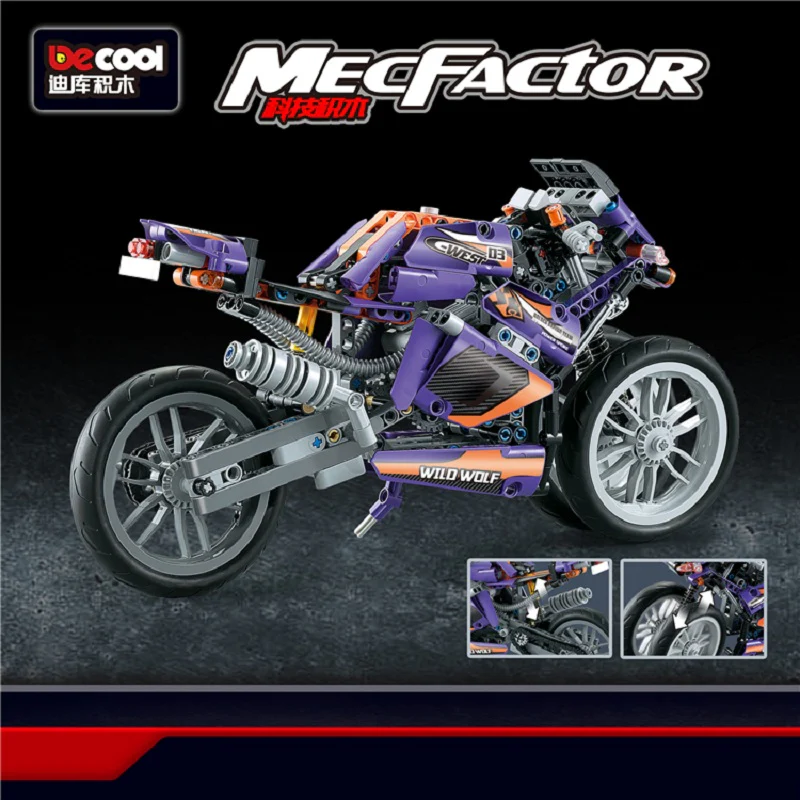DECOOL 33004 Purple Flame Giant Wheel Motorcyle - YWOBB