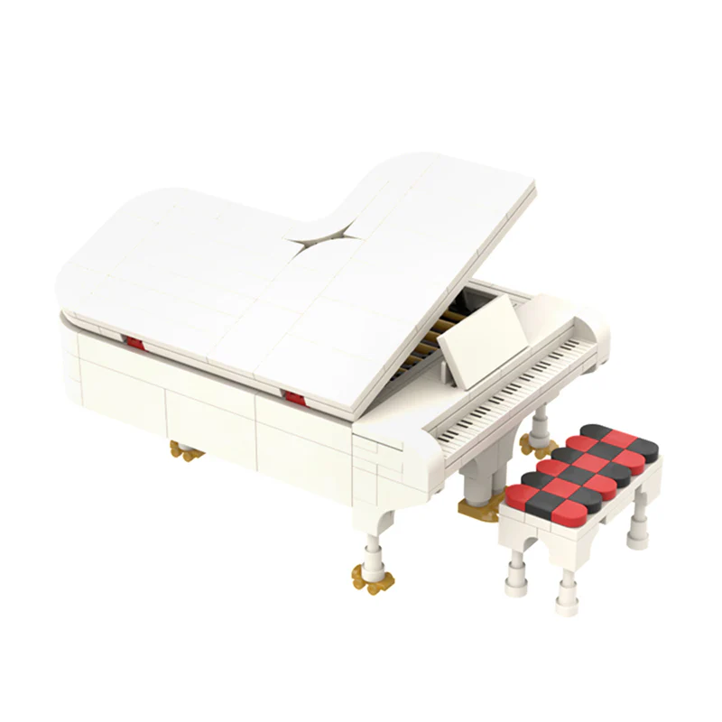 GOBRICKS MOC 141786 Grand Piano White - YWOBB