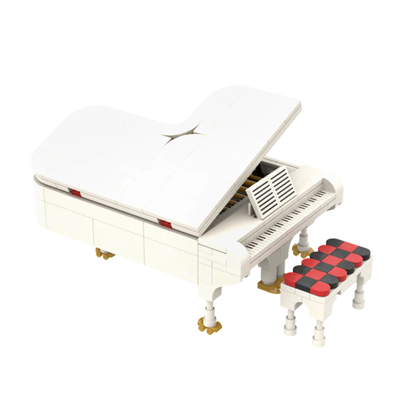 GOBRICKS MOC 141786 Grand Piano White - YWOBB