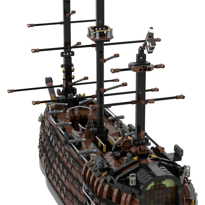 GOBRICKS MOC 156339 brown pirate ship - YWOBB