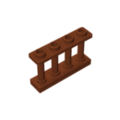 GOBRICKS GDS-789 Fence 1 x 4 x 2 Spindled with 4 Studs - YWOBB