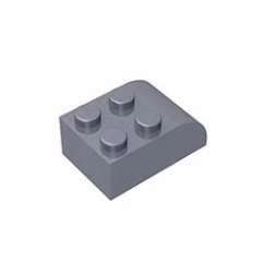 GOBRICKS GDS-722 Curved 3 x 2 x 1 with Four Studs - YWOBB