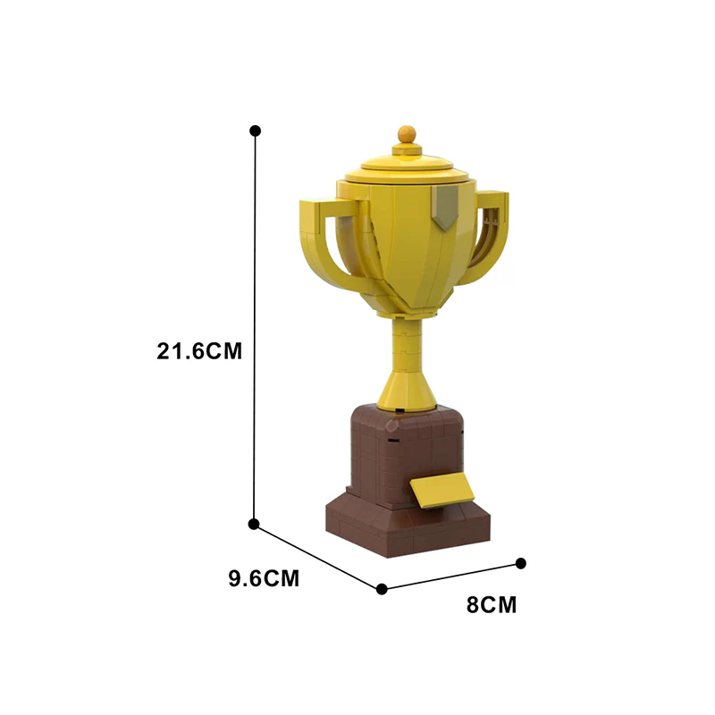 GOBRICKS MOC 142969 Large Yellow Trophy and Stand - YWOBB