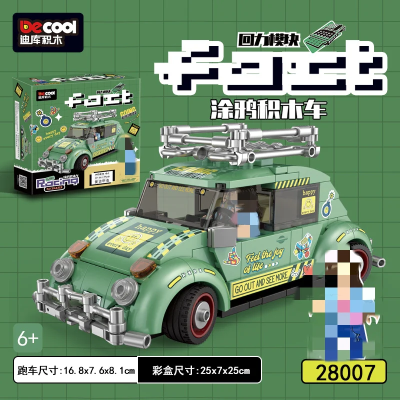 DECOOL 28007 Pull Back Retro Beetle Car - YWOBB