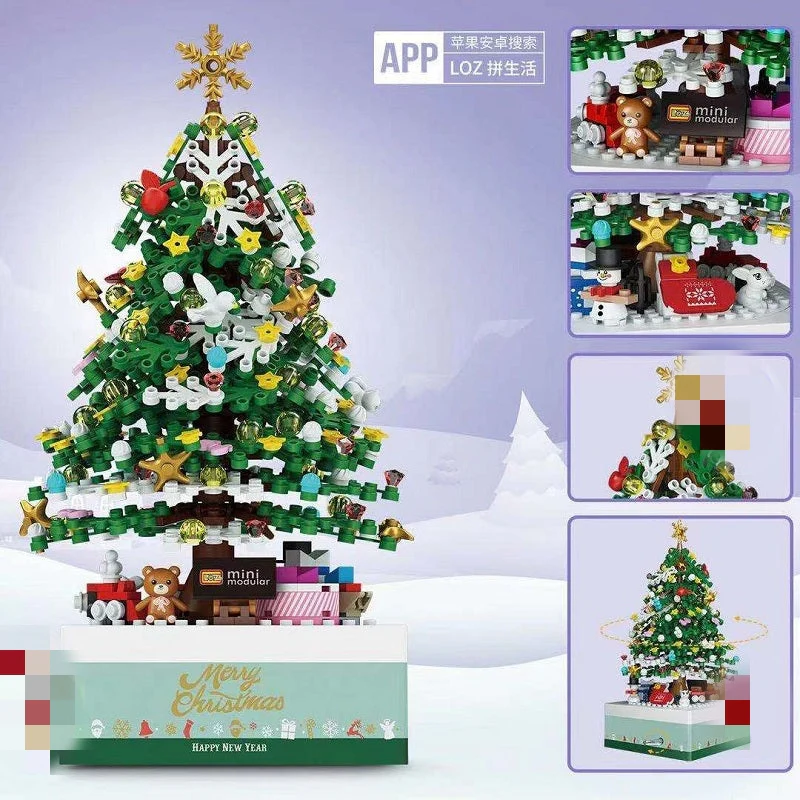 LOZ 1237 Christmas Tree Music Box - YWOBB