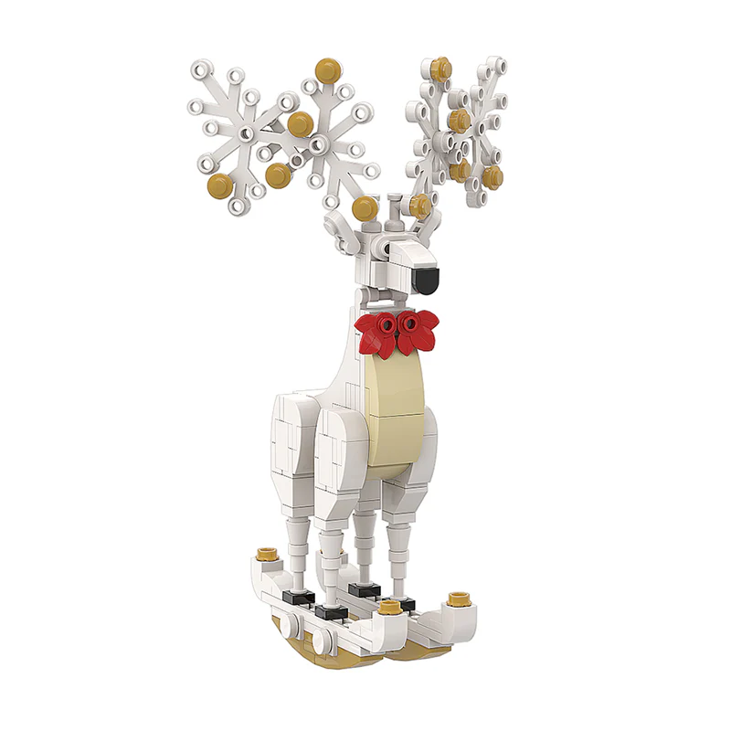 GOBRICKS MOC A0157Y03 Christmas Spirit Deer Ornament: Smart White - YWOBB