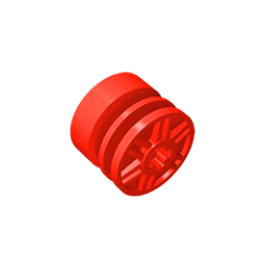 GOBRICKS GDS-1158 Wheel 18mm D. x 14mm with Axle Hole, Fake Bolts and Shallow Spokes - YWOBB