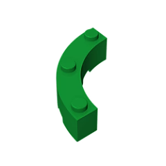 GOBRICKS GDS-743  Round Corner 4 x 4 Macaroni Wide with 3 Studs - YWOBB