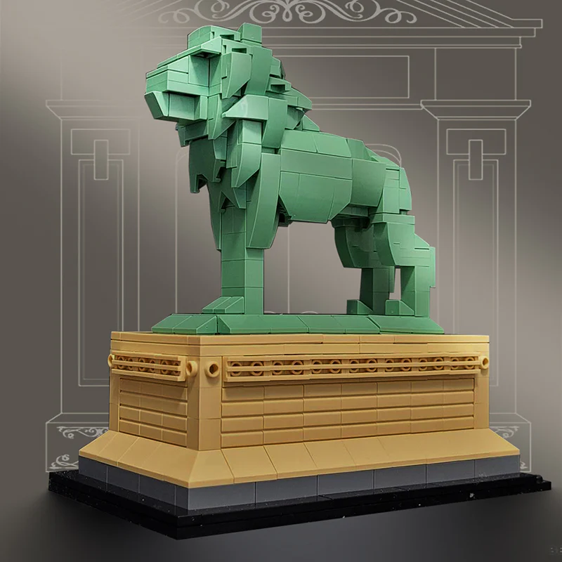GOBRICKS MOC 53134 Art Institute Lion (Chicago) - YWOBB