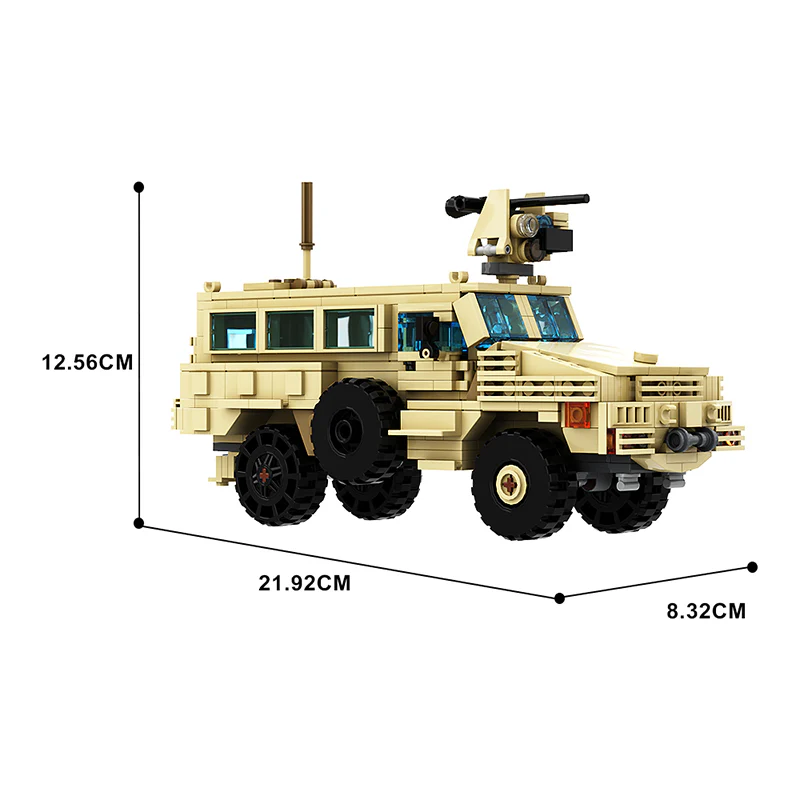 GOBRICKS MOC 131385 RG-31 Mk.5E Cat.1 MRAP - YWOBB