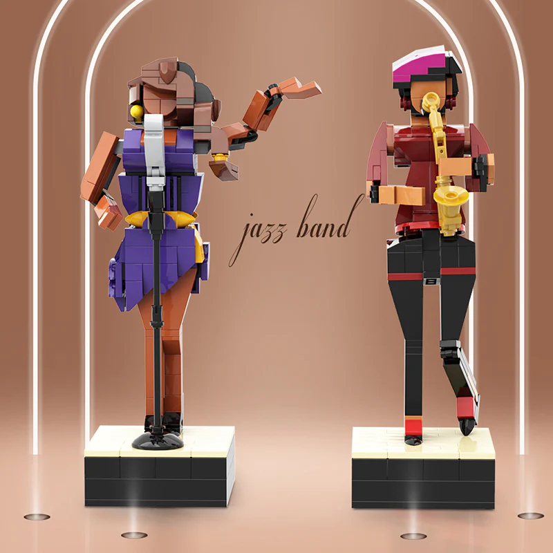 GOBRICKS MOC A0874 Blue Brick Jazz Club - YWOBB