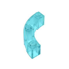 GOBRICKS GDS-743  Round Corner 4 x 4 Macaroni Wide with 3 Studs - YWOBB