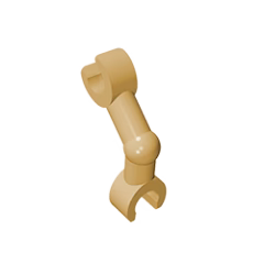 GOBRICKS GDS-1216 Arm Skeleton, Bent with Clips at 90 degrees - YWOBB
