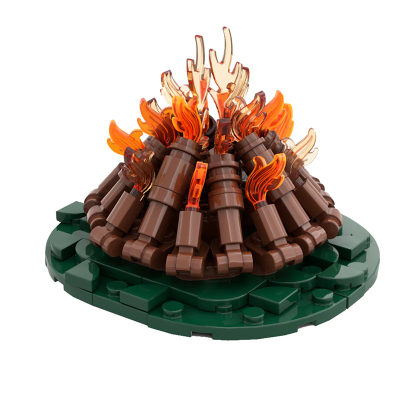 GOBRICKS MOC 97217 Campfire - Classic wood - YWOBB