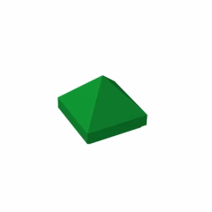 GOBRICKS GDS-837 Slope 45 1 x 1 x 2/3 Quadruple Convex Pyramid - YWOBB