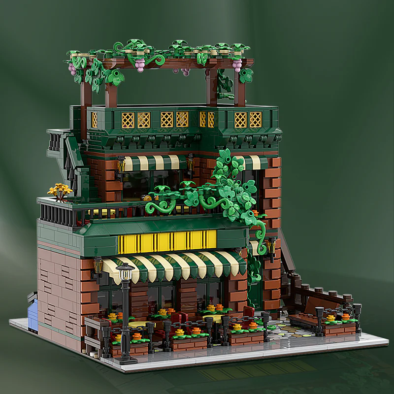 GOBRICKS MOC A0493 coffee house - YWOBB