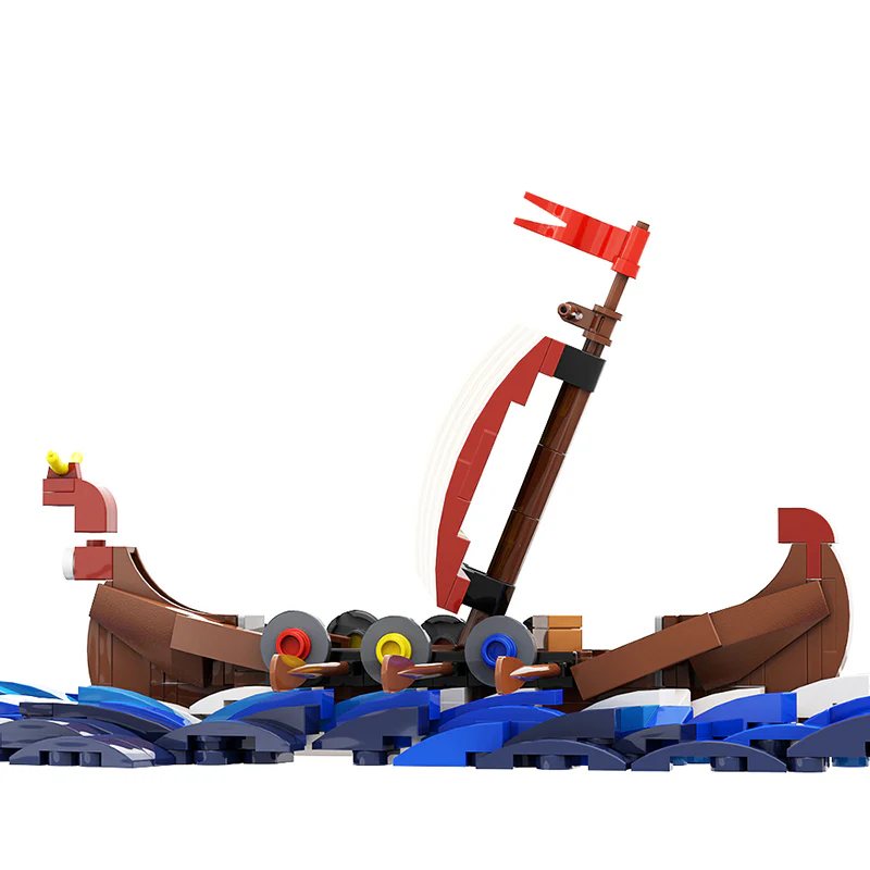 GOBRICKS MOC A0393  viking surf boat - YWOBB