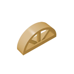 GOBRICKS GDS-873 Window 1 x 4 x 1 2/3 with Spoked Rounded Top - YWOBB