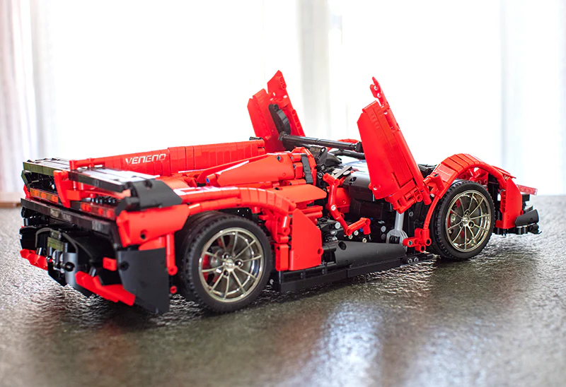 Mould King 13079 RC 1:8 Lamborghini Veneno with LED light kits - YWOBB