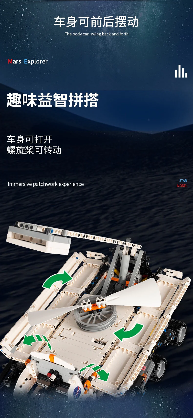 Mould King 21014 Mars Explorer - YWOBB