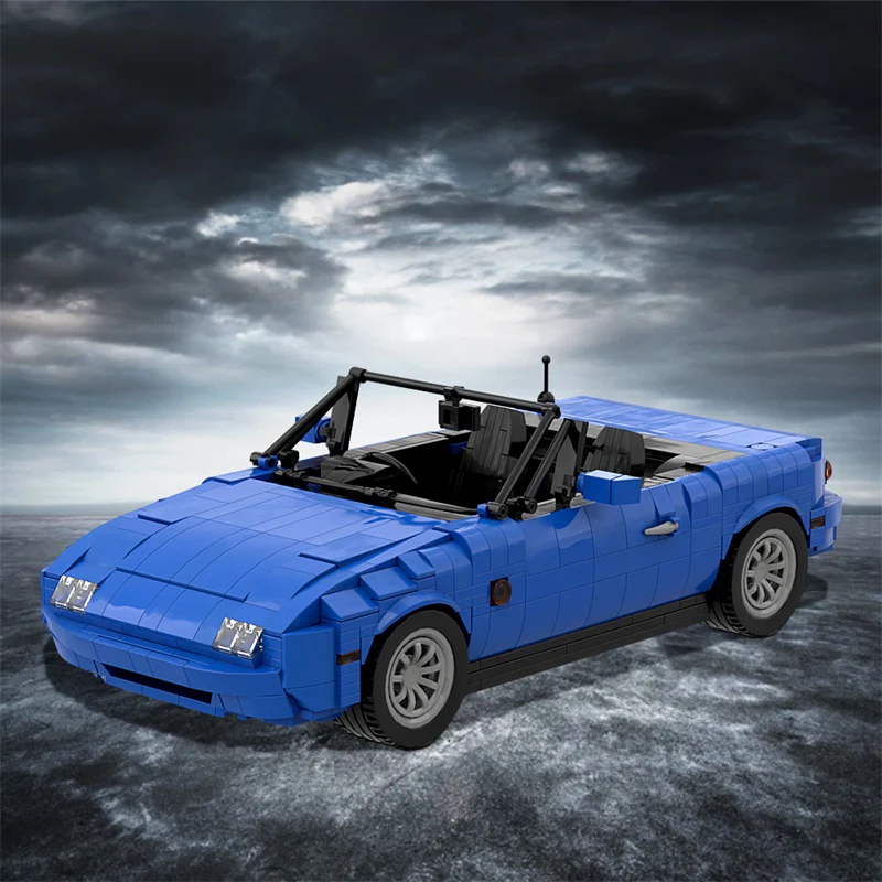 GOBRICKS MOC 27076 1989 Eunos Roadster / Mazda MX-5 / Mazda Miata - Blue - YWOBB