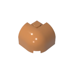 GOBRICKS GDS-2181 Slope Curved 2 x 2 x 1 1/3 Corner Round with Recessed Stud - YWOBB