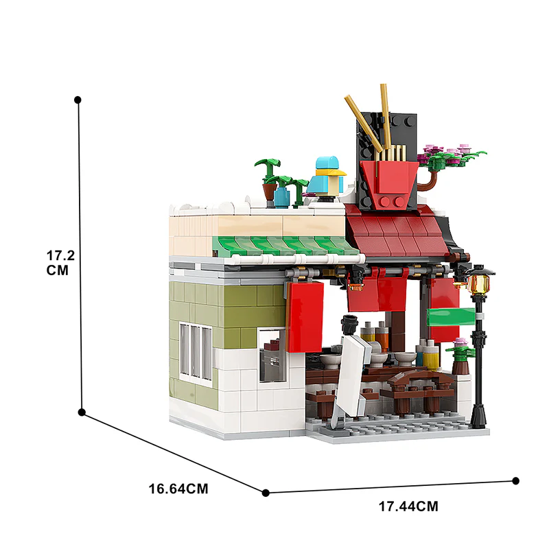 GOBRICKS MOC 137613 Noodle Shop expended - YWOBB