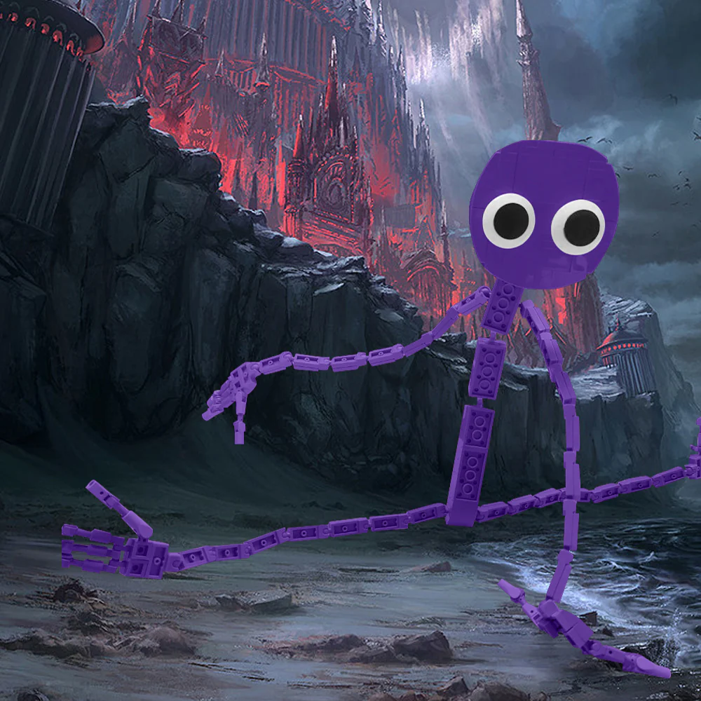 GOBRICKS MOC A0098 Rainbow Friend-Purple (Long Leg Monster) - YWOBB