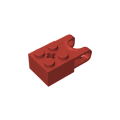 GOBRICKS GDS-1206 Brick Modified 2 x 2 with Ball Socket and Axle Hole - Straight Forks with Round Ends and Open Sides - YWOBB