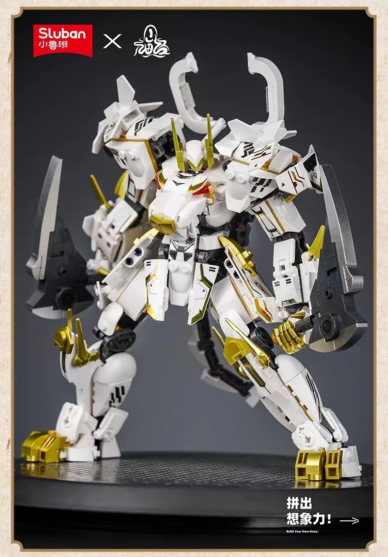 SLUBAN M38-B1236 Classic of Mountains and Seas Mecha Blue Dragon and White Tiger - YWOBB