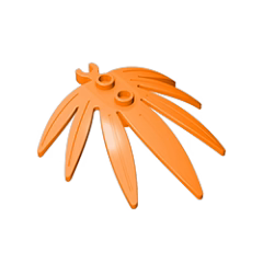 GOBRICKS GDS-1443 Plant Leaves 6 x 5 Swordleaf with Open O Clip Thick - YWOBB