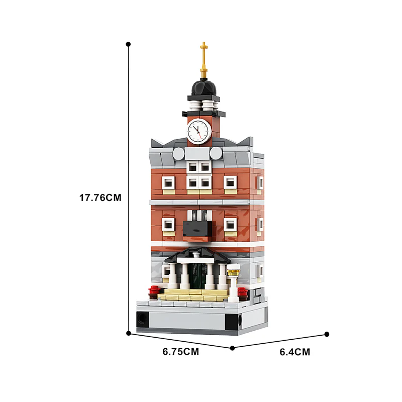 GOBRICKS MOC 145902 Microscale Town Hall 8x8 - YWOBB