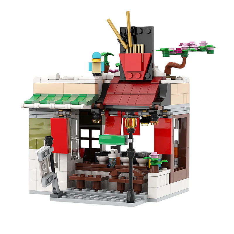 GOBRICKS MOC 137613 Noodle Shop expended - YWOBB