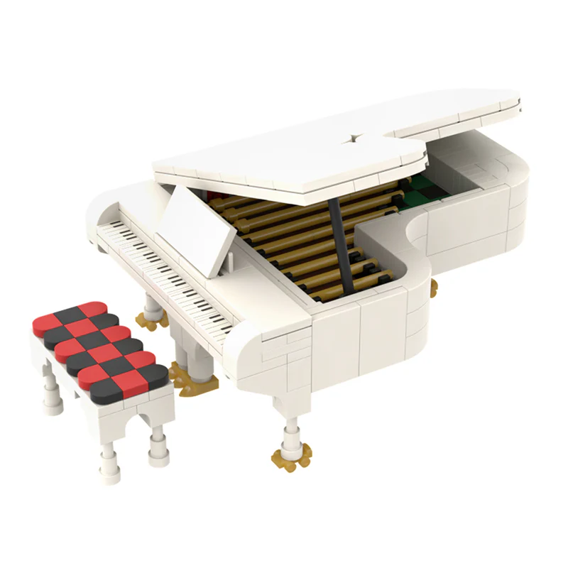 GOBRICKS MOC 141786 Grand Piano White - YWOBB